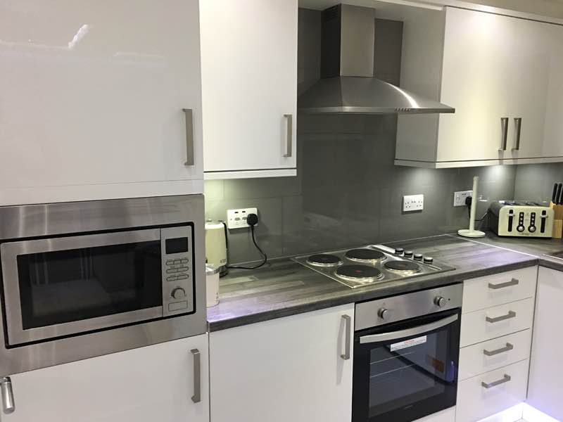 Kitchen sockets, under-cabinet lighting and cooker connection wired by tantech Electricals